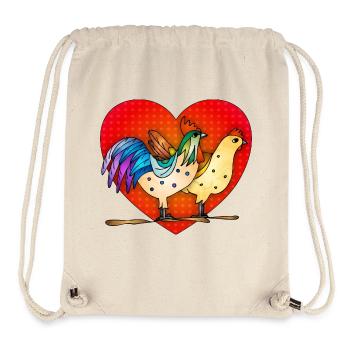 Rooster and hen - Stanley/Stella Recycled Gym Bag - natural - Front