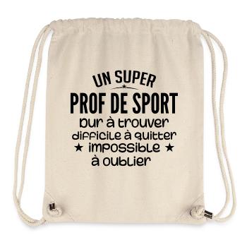 Un Super Prof de Sport Cadeau Prof de Sport - Sac à cordon recyclé Stanley/Stella - blanc naturel - Devant