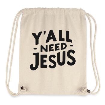 Y’all Need Jesus - Stanley/Stella Recycled Gym Bag - natural - Front