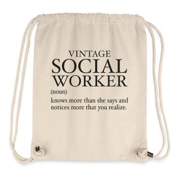 Vintage Social Worker - Stanley/Stella Recycled Gym Bag - natural - Front