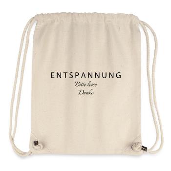 Entspannung Bitte leise Danke Ruhe Erholung Kur - Stanley/Stella recycelter Gym Bag - Naturweiß - Vorne