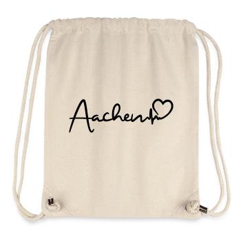 Aachen Herzschlag - Stanley/Stella recycelter Gym Bag - Naturweiß - Vorne