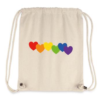 Hearts rainbow colors - Stanley/Stella Recycled Gym Bag - natural - Front