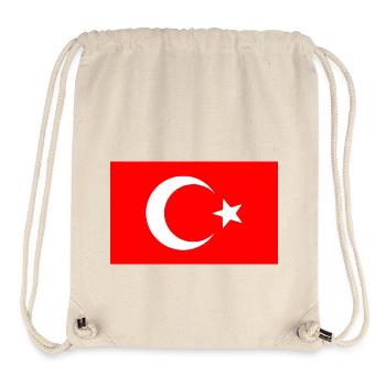 Turquie - Drapeau turc - Sac à cordon recyclé Stanley/Stella - blanc naturel - Devant