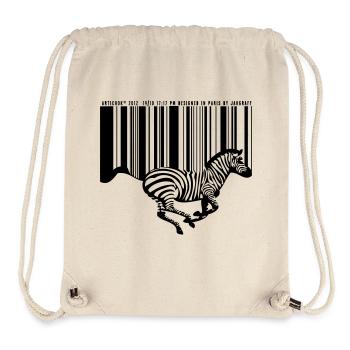 ZEBRE CODE BARRE - Sac à cordon recyclé Stanley/Stella - blanc naturel - Devant