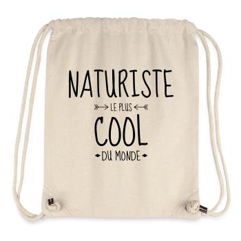 Naturisme / Naturiste / Nudisme / Nudiste - Sac à cordon recyclé Stanley/Stella - blanc naturel - Devant
