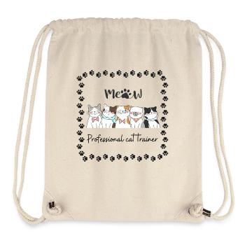 Katzenliebhaber "Professional cat trainer" - Stanley/Stella recycelter Gym Bag - Naturweiß - Vorne