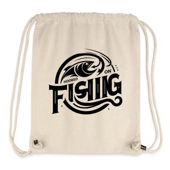« Élégant Hooked On Fishing Tee - parfait pour l’angle - Sac à cordon recyclé Stanley/Stella - blanc naturel - Devant