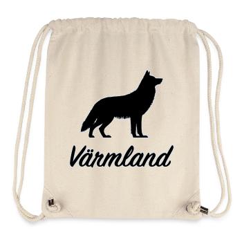 Värmland Wolf Suède Région Län Silhouette - Sac à cordon recyclé Stanley/Stella - blanc naturel - Devant