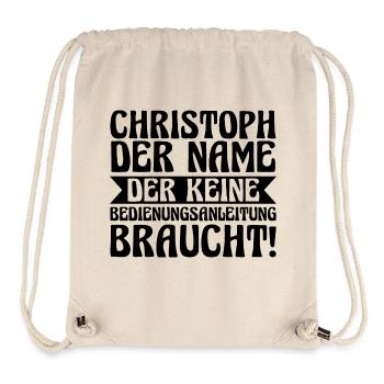 Prénom Chris Christoph - Sac à cordon recyclé Stanley/Stella - blanc naturel - Devant