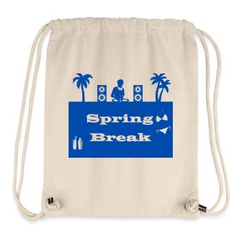 spring break bleu foncé - Sac à cordon recyclé Stanley/Stella - blanc naturel - Devant