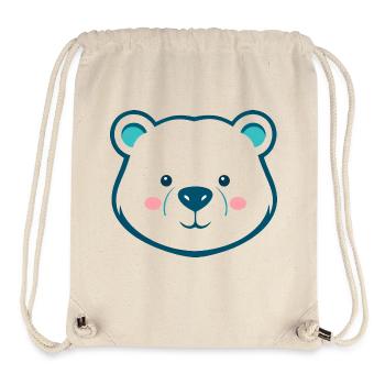 Cute Cartoon Teddy Bear - Blue & White Design - Stanley/Stella Recycled Gym Bag - natural - Front