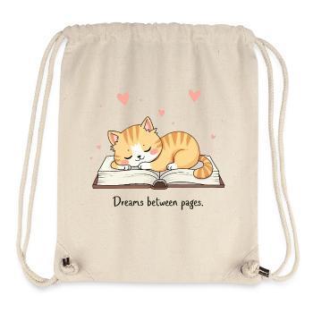 Design mignon pour les amoureux des livres et des animaux - Sac à cordon recyclé Stanley/Stella - blanc naturel - Devant