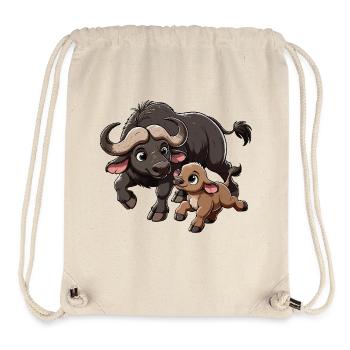 Cape buffalo mother and child - Stanley/Stella Recycled Gym Bag - natural - Front