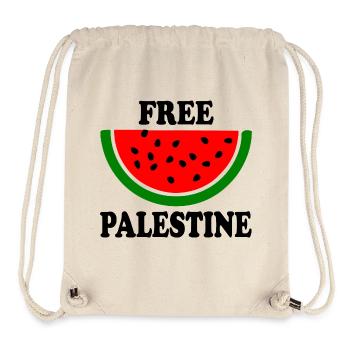Free palestine Melon pastèque - Sac à cordon recyclé Stanley/Stella - blanc naturel - Devant