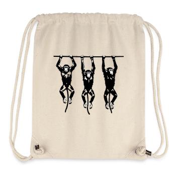 3 hängende Affen - Stanley/Stella recycelter Gym Bag - Naturweiß - Vorne