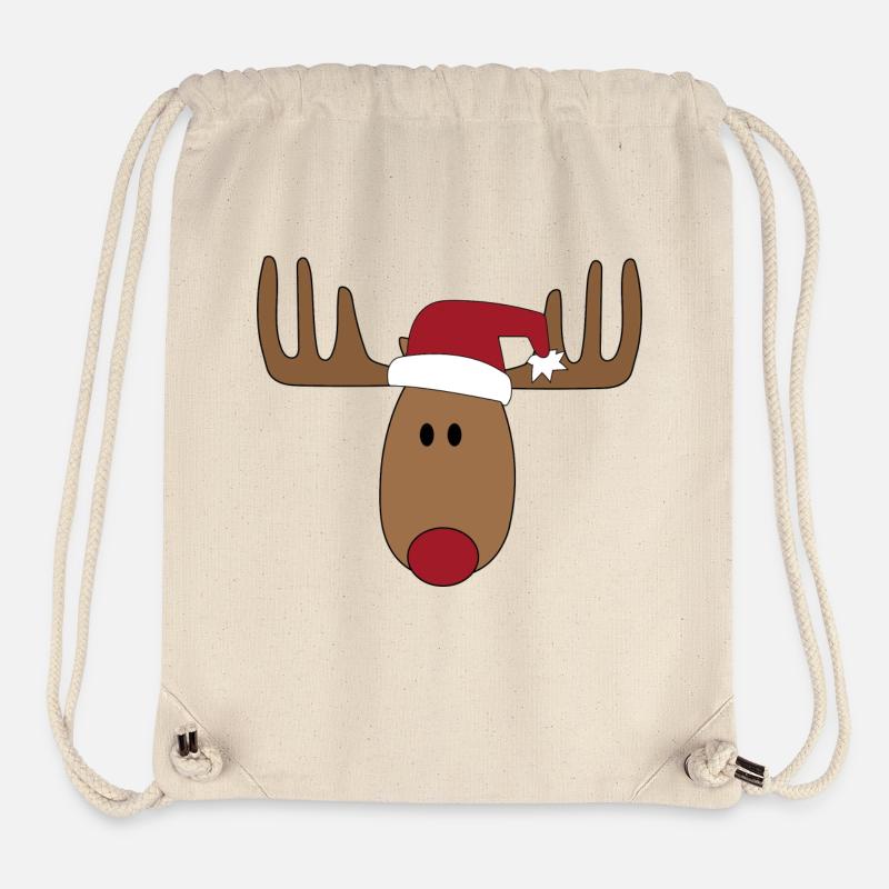 Grand design avec des rennes pour Noël - Sac à cordon recyclé Stanley/Stella - blanc naturel