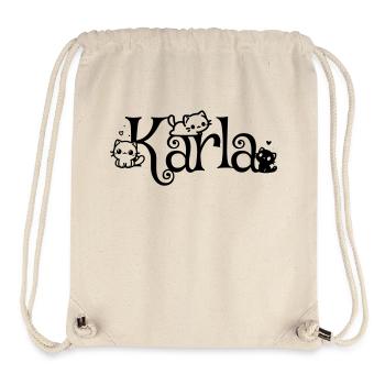 Karla Nom Prénom Nom du chaton - Sac à cordon recyclé Stanley/Stella - blanc naturel - Devant