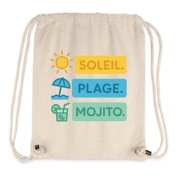 été drôle Soleil, plage, bonne humeur Outfit été - Sac à cordon recyclé Stanley/Stella - blanc naturel - Devant