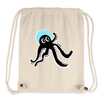 Schwarze Krake - Stanley/Stella recycelter Gym Bag - Naturweiß - Vorne