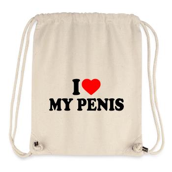 I love my penis - Stanley/Stella recycelter Gym Bag - Naturweiß - Vorne