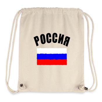 Russie T-shirt de football Russie drapeau - Sac à cordon recyclé Stanley/Stella - blanc naturel - Devant
