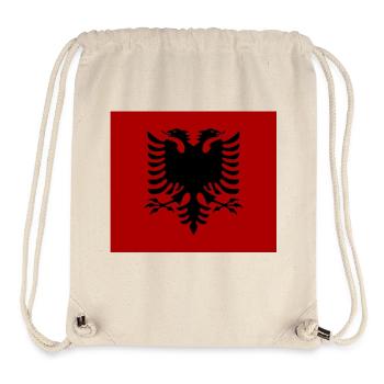 Albanische Flagge dunkelrot - Stanley/Stella recycelter Gym Bag - Naturweiß - Vorne
