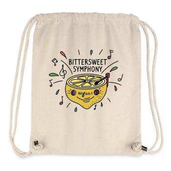 Zitrone / Musik / Plattenspieler / DJ / Noten - Stanley/Stella recycelter Gym Bag - Naturweiß - Vorne