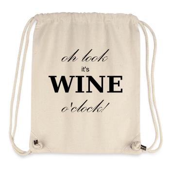 Heure du vin - Sac à cordon recyclé Stanley/Stella - blanc naturel - Devant