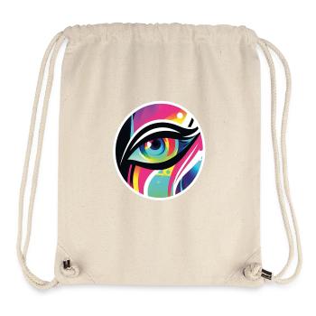 Regard artistique : L’œil en couleur - Sac à cordon recyclé Stanley/Stella - blanc naturel - Devant