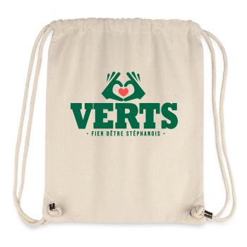 j aime les verts football stéphanois Saint étienne - Sac à cordon recyclé Stanley/Stella - blanc naturel - Devant