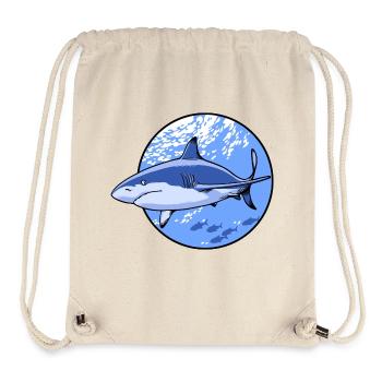 Requin dans la mer - Sac à cordon recyclé Stanley/Stella - blanc naturel - Devant