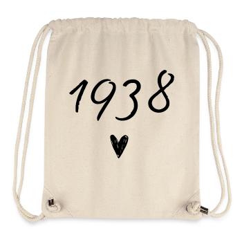 1938 Herzgeburtstag - Stanley/Stella recycelter Gym Bag - Naturweiß - Vorne