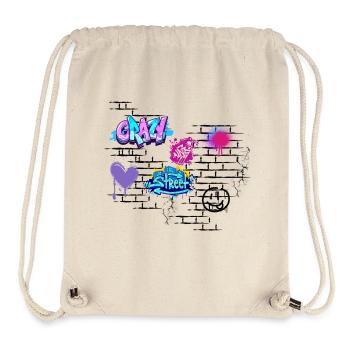 Crazy Street Graffiti on Brick Wall - Stanley/Stella Recycled Gym Bag - natural - Front