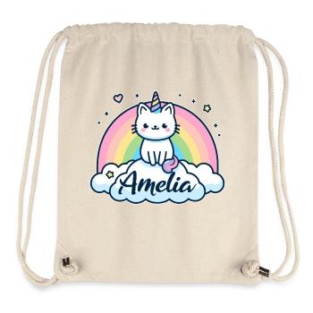 Amelia Name Vorname Einhornkatze - Stanley/Stella recycelter Gym Bag - Naturweiß - Vorne