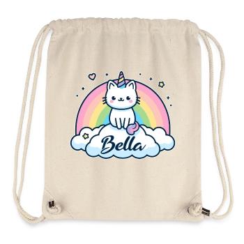 Bella Name Vorname Einhornkatze - Stanley/Stella recycelter Gym Bag - Naturweiß - Vorne