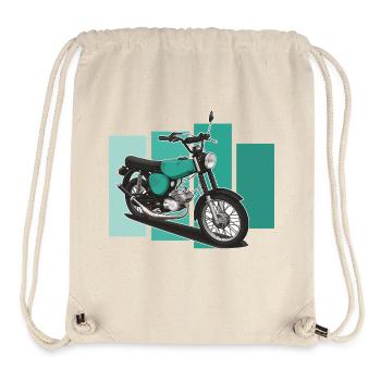 S51 (turquoise) // Illustration - Sac à cordon recyclé Stanley/Stella - blanc naturel - Devant