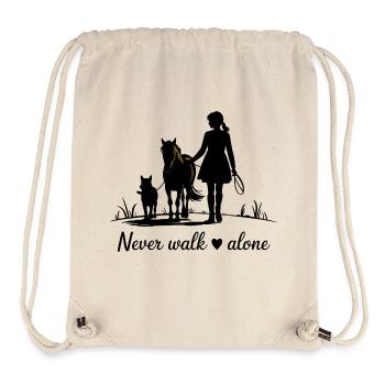 Never Walk Alone – Pferd, Mädchen & Hund - Stanley/Stella recycelter Gym Bag - Naturweiß - Vorne