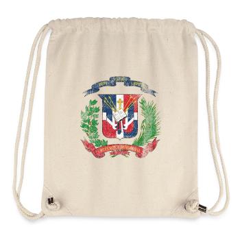 Manteau Dominicaine des bras République Dominicaine Symbole - Sac à cordon recyclé Stanley/Stella - blanc naturel - Devant