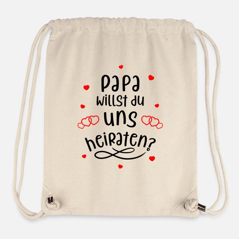 Papa willst du uns heiraten? Süßer Heiratsantrag. - Stanley/Stella recycelter Gym Bag - Naturweiß