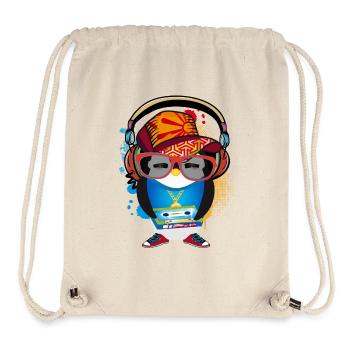 pingouin mignon comme un hip-hopper dans une tenue cool - Sac à cordon recyclé Stanley/Stella - blanc naturel - Devant