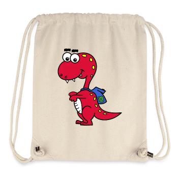 T-Rex avec sac à dos - Sac à cordon recyclé Stanley/Stella - blanc naturel - Devant