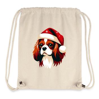 Bonnet Noël Cavalier - Cadeau Chien Chic - Sac à cordon recyclé Stanley/Stella - blanc naturel - Devant