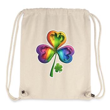 Trèfle / porte-bonheur / symbole / charme irlandais - Sac à cordon recyclé Stanley/Stella - blanc naturel - Devant