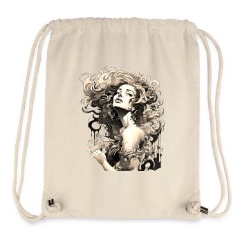 Beautiful female paint art Face colorful woman - Stanley/Stella Recycled Gym Bag - natural - Front