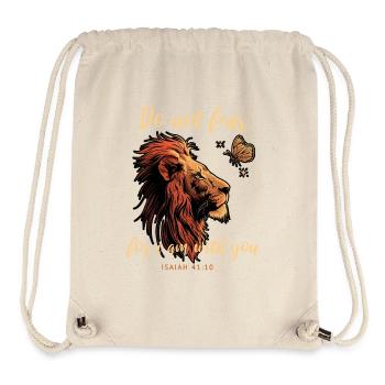 Löwe Schmetterling Bibelvers - Stanley/Stella recycelter Gym Bag - Naturweiß - Vorne