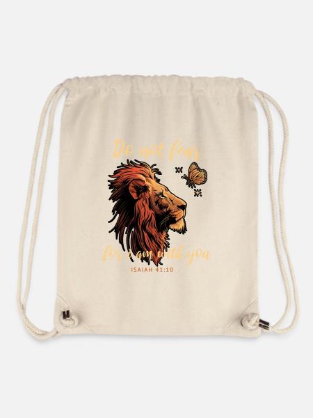 Löwe Schmetterling Bibelvers - Stanley/Stella recycelter Gym Bag - Naturweiß