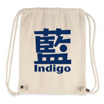 Indigo - Japonais - Bleu - Kanji - Japon - Sac à cordon recyclé Stanley/Stella - blanc naturel - Devant