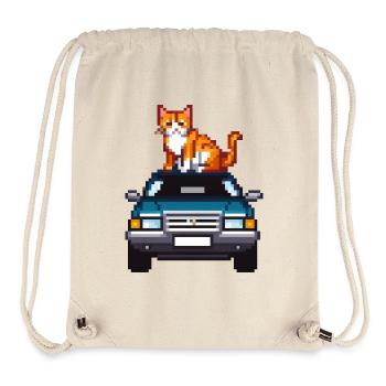 Cat Commander Roadtrip - Stanley/Stella recycelter Gym Bag - Naturweiß - Vorne