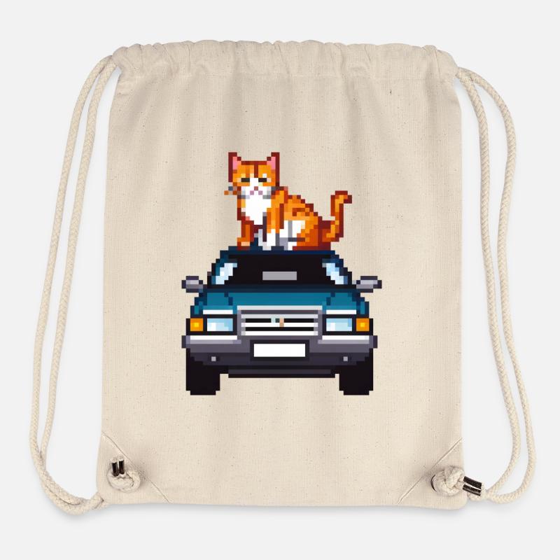 Cat Commander Road Trip - Stanley/Stella Recycled Gym Bag - natural